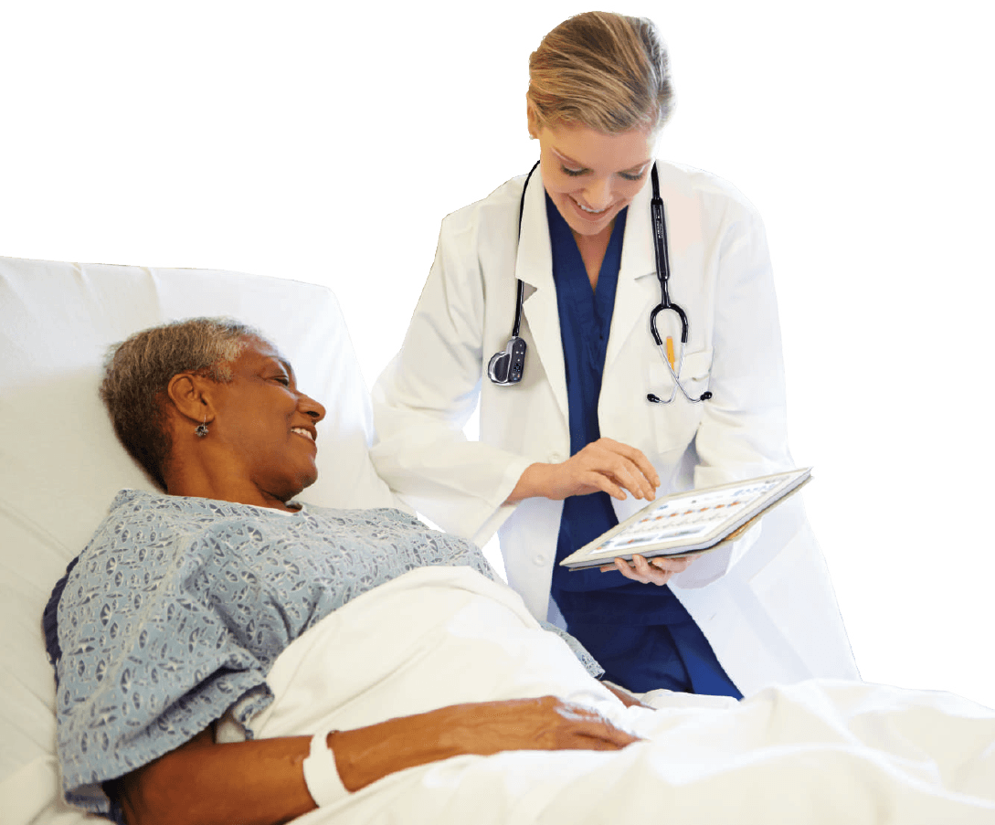 Doctor using HD Steth on patient
